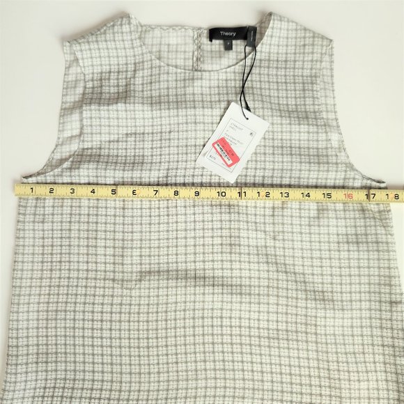 THEORY Grid Silk Shell Top, Petite - Picture 10 of 10